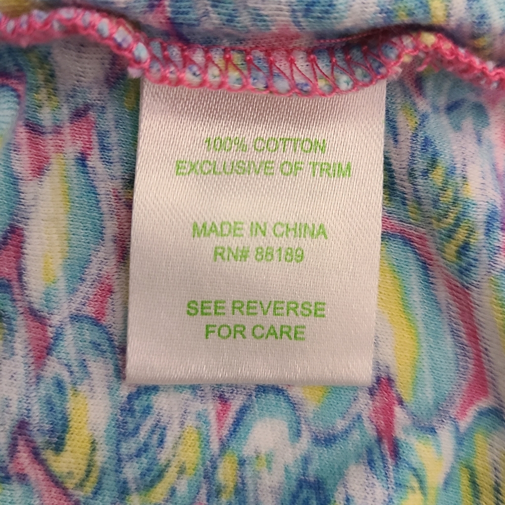 Lilly Pulitzer 100% Cotton Wiley Strapless Top in Blue Multi Clam Jam Sz M - Picture 8 of 12